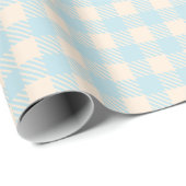 Pastelblau blauer Gingham kariert geprüft Geschenkpapier (Rolleneckpunkt)