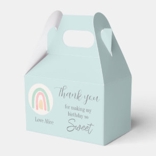 Pastelblau Regenbogen 1 Geburtstag vielen Dank Geschenkschachtel