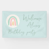 Pastelblau Regenbogen Baby 1. Geburtstag Party Banner (Horizontal)