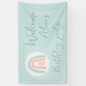 Pastelblau Regenbogen Baby 1. Geburtstag Party Banner (Vertikal)