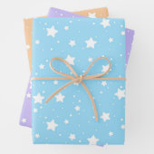 Pastelblau und Lila Weihnachtswackelpapier Geschenkpapier Set (Beispiel)