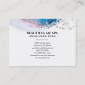 *~* Pastelblau Wasserfarbe Abstrakt Silber Glitzer Visitenkarte (Rückseite)