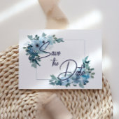 Pastelblaue Rose Save the Date