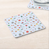 Pastelblaue Weihnachtsdekoration - Zuhause Rechteckiger Pappuntersetzer (angewinkelt)