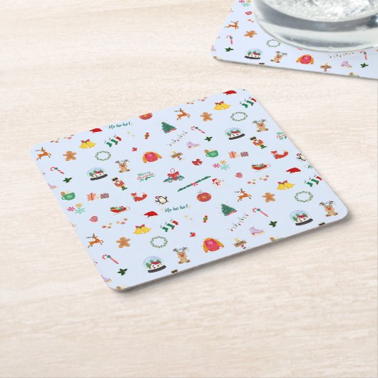 Pastelblaue Weihnachtsdekoration - Zuhause Rechteckiger Pappuntersetzer (angewinkelt)