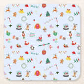 Pastelblaue Weihnachtsdekoration - Zuhause Rechteckiger Pappuntersetzer (Vorderseite)