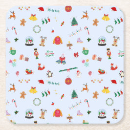 Pastelblaue Weihnachtsdekoration - Zuhause Rechteckiger Pappuntersetzer
