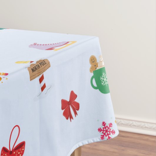 Pastelblaue Weihnachtsdekorationstabelle für die Z Tischdecke (Beispiel)