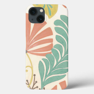 Pastelblumenreben und Blätter auf Cremeuntergrund Case-Mate iPhone Hülle