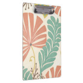 Pastelblumenreben und Blätter auf Cremeuntergrund Klemmbrett (Rechts)