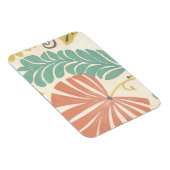 Pastelblumenreben und Blätter auf Cremeuntergrund Magnet (Rechte Seite)