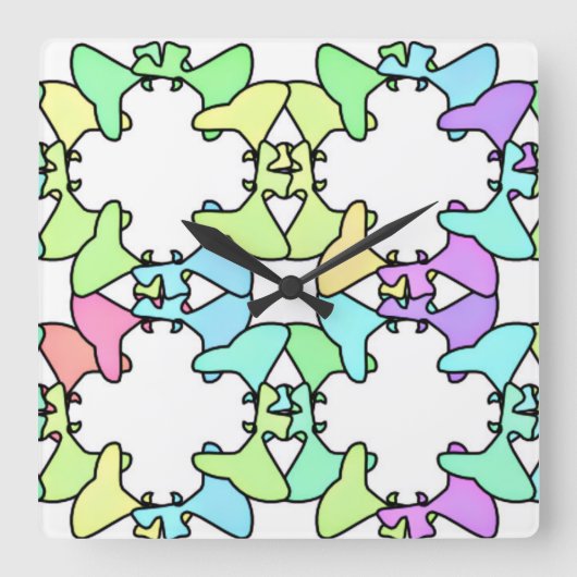Pasteldesign Quadratische Wanduhr (Vorderseite)