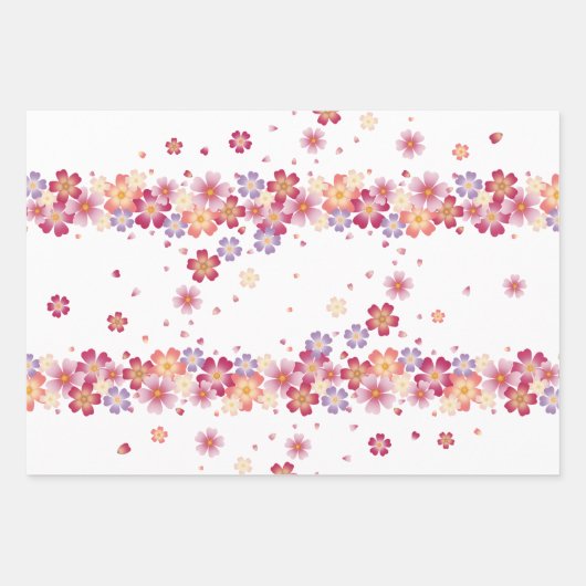 Pastelduschen aus Pflaumen und Kirschblüten Geschenkpapier Set (Vorderseite 3)