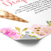 Pasteleis floral Spätabentauchen Zeichen Poster (Ecke)