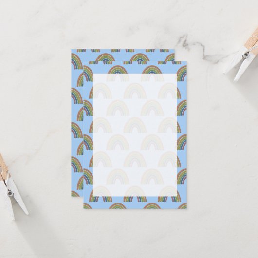 Pastelenbogen mit Imitaten Rustikale Papiertexture Karte (Vorderseite/Rückseite Beispiel)