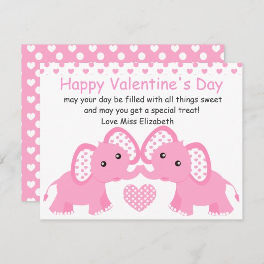 Pastelephants in Pink! Feiertagskarte (Vorne/Hinten)