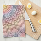 Pastelfarben Vintages Fraktal Kaleidoskop Geschirrtuch (Viertel Falte)