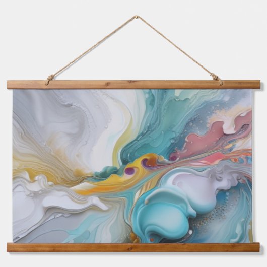 Pastelfarben Wandbehängung, Wohngestaltung Wandteppich Mit Holzrahmen (Vorne)