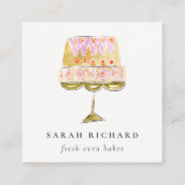 Pastelfarbenes Gebäck QR Code Quadratische Visitenkarte (Vorderseite)