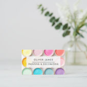 Pastelfarbtöpfe Künstlermaler oder Dekorator Visitenkarte (Stehend Vorderseite)