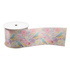 Pastelfeder-Blumenmuster 02 Satinband
