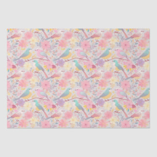 Pastelfeder-Blumenmuster 02 Seidenpapier