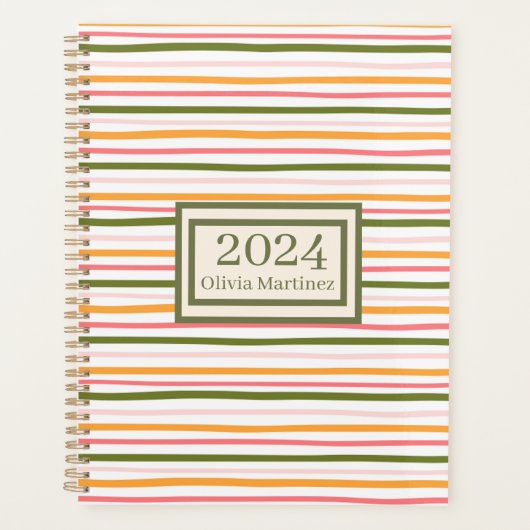 Pastelfeder Personalisiert gestrippter Planer (Vorderseite)