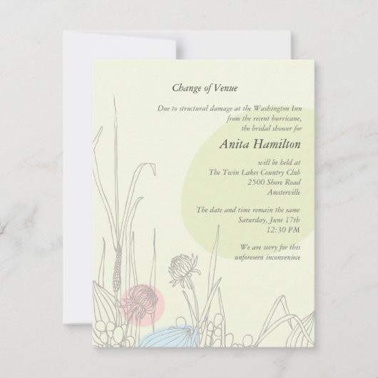 Pastelfelder Änderung der Ankündigung (Vorderseite)