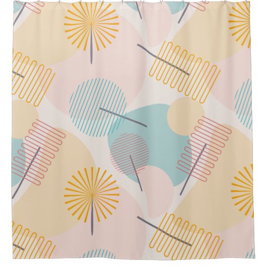 Pastelformen und Seiltücher Duschvorhang (Vorderseite)