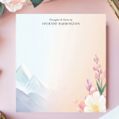 Pastelgebirge Blumenlandschaft Personalisierter Na Notizblock
