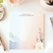 Pastelgebirge Blumenlandschaft Personalisierter Na Notizblock