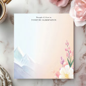 Pastelgebirge Blumenlandschaft Personalisierter Na Notizblock
