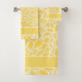 Pastelgelbe Dahlien Badhandtuch Set (Insitu)