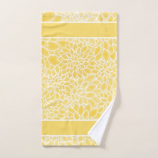 Pastelgelbe Dahlien Badhandtuch Set (Handtuch)