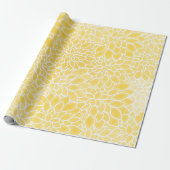 Pastelgelbe Dahlien Geschenkpapier (Ungerollt)