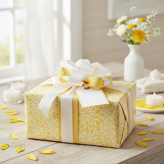 Pastelgelbe Dahlien Geschenkpapier