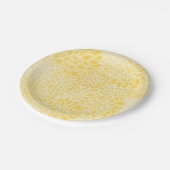 Pastelgelbe Dahlien Pappteller (Schrägansicht)