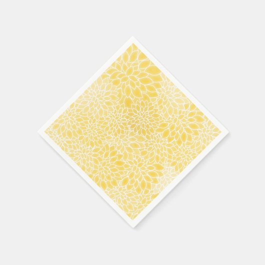 Pastelgelbe Dahlien Serviette (Ecke)