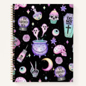 Pastelgoth, schwarz, Hardcover Spiral Notebook Notizblock (Vorderseite)