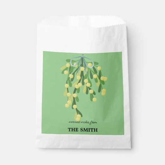 Pastelgrüne Mistelkuchen Geschenktütchen (Vorderseite)