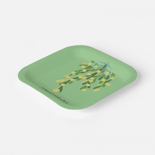 Pastelgrüne Mistelkuchen Pappteller (Gewinkelt)