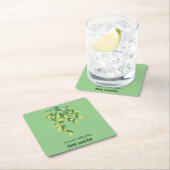 Pastelgrüne Mistelkuchen Rechteckiger Pappuntersetzer (Vor Ort)