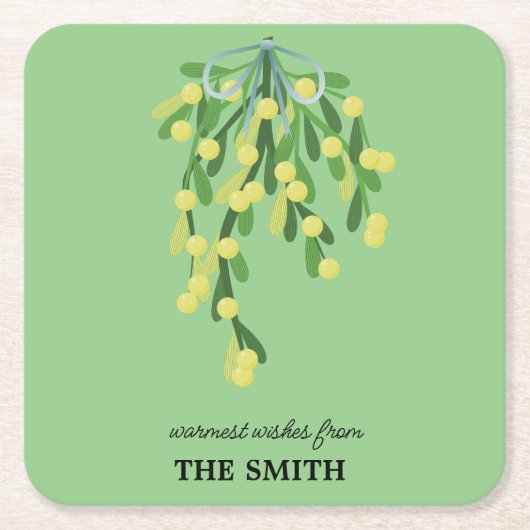 Pastelgrüne Mistelkuchen Rechteckiger Pappuntersetzer (Vorderseite)