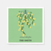 Pastelgrüne Mistelkuchen Serviette (Vorderseite)