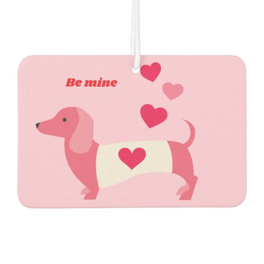PastelHeart Dachshund Valentine Autolufterfrischer (Vorderseite)