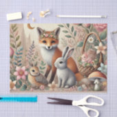 Pastelhecht Woodland Wildlife Floral Tissue Paper Seidenpapier (Handwerk)