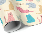 Pastelkatzen Geschenkpapier (Rolleneckpunkt)