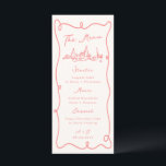 Pastelkorallenhochzeit mit weißer Hand Menükarte<br><div class="desc">Dieses bezaubernde Design zeichnet sich durch handgezeichnete Elemente und einen skurrilen,  fetten Text aus.</div>