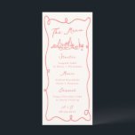 Pastelkorallenhochzeit mit weißer Hand Menükarte<br><div class="desc">Dieses bezaubernde Design zeichnet sich durch handgezeichnete Elemente und einen skurrilen,  fetten Text aus.</div>