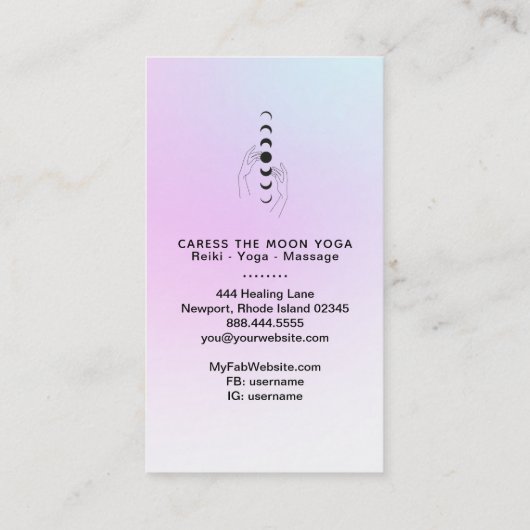 *~* Pastelkresse Der Mond macht die Himmelshänder Visitenkarte (Rückseite)